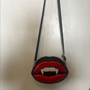 Vampire Lips Crossbody Bag - Red and Black
